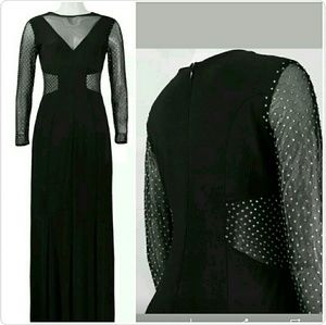 Cachet Long Sleeve Zipper Back embellished dress