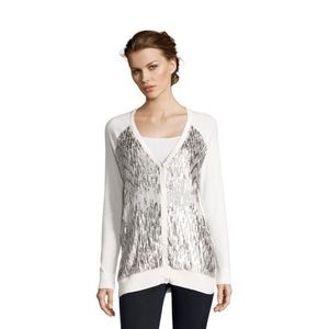 Haute Hippie White Sequined Cashmere Sweater