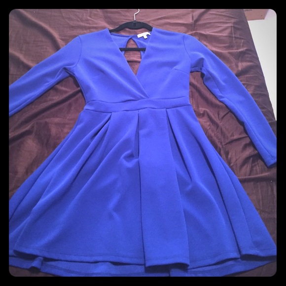 Plunging v neck dress