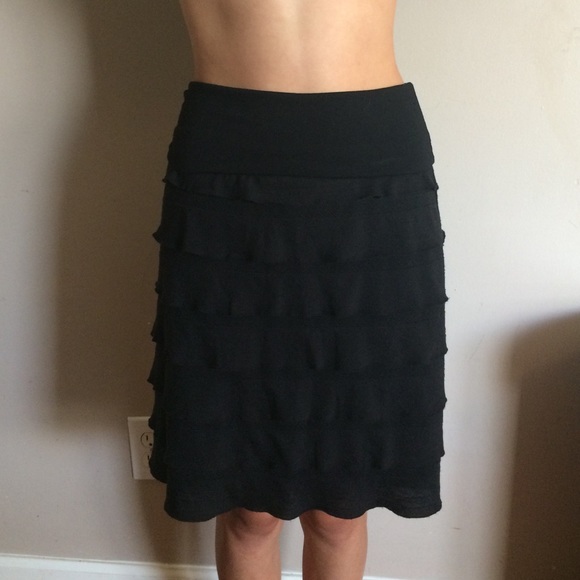 Black Tiered Skirt Max Studio