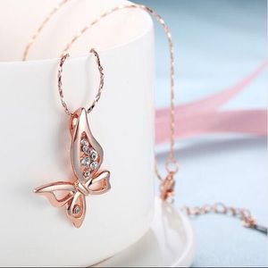 Rose Gold Plated Butterfly Necklace