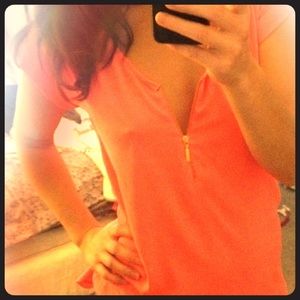 Neon pink silky shirt!