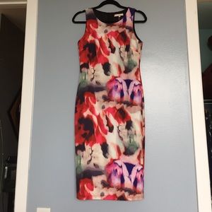 Gorgeous winter floral fitted dress