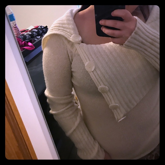White button top sweater