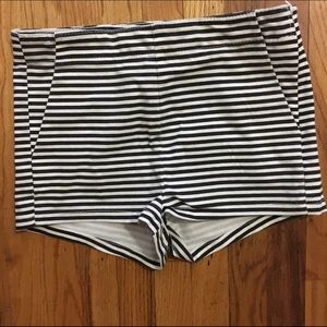 High waisted striped shorts