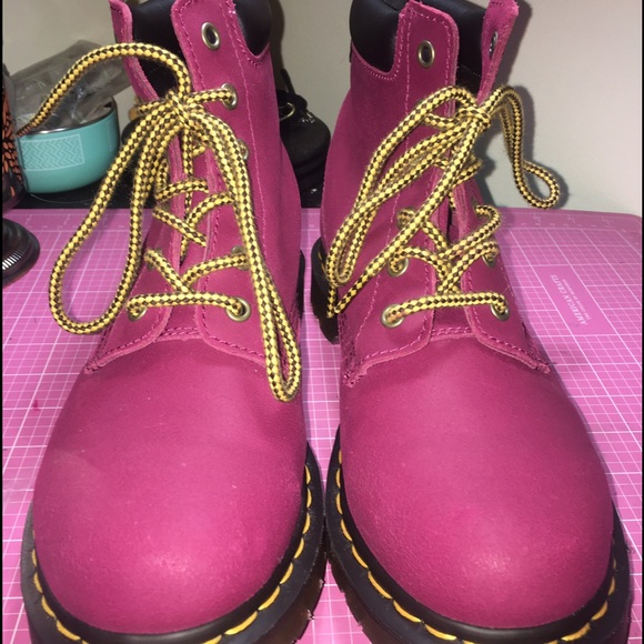 Burgundy Dr. Martens air cushion sole