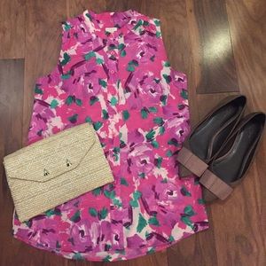 🌷BEAUTIFUL J. Crew Sleeveless Floral Blouse Sz 4