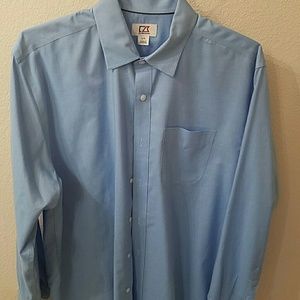 Cutter & Buck mens blue large button down dress sh