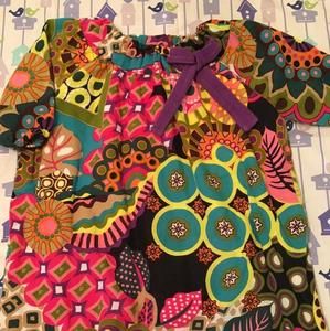 Lined cotton print dress