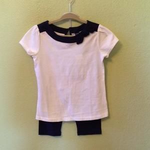 Baby Gap 2pc bow shirt and crop leggings