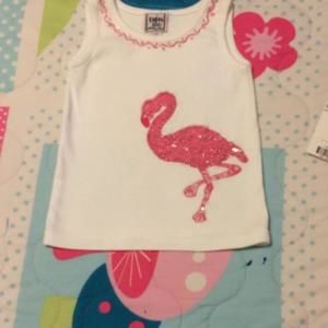 Cotton Kids beaded flamingo shirt