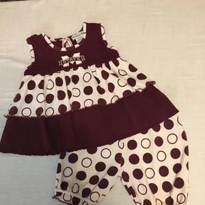 Mississippi State polka dot short set