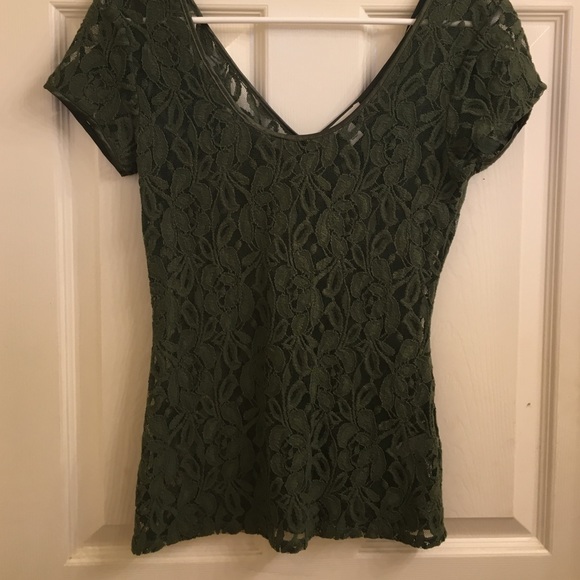 Green lace banana republic shirt