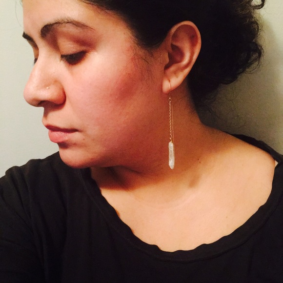 Quartz Needle Earrings - Picture 2 of 2