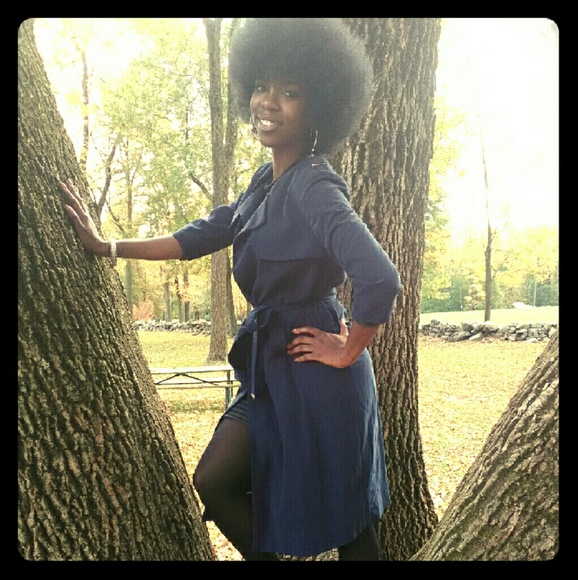 TED Baker navy suede trench coat