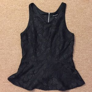 Express black lace peplum top