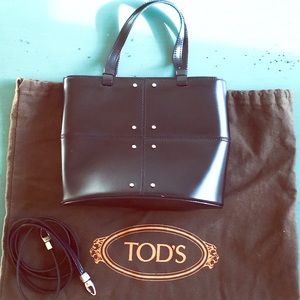 Vintage Tod's black mini leather handbag