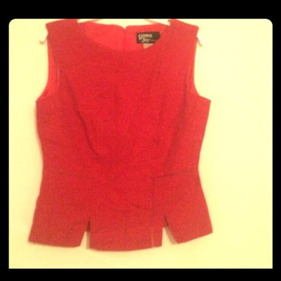 Red Linen peplum
