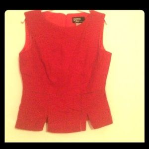 Red Linen peplum