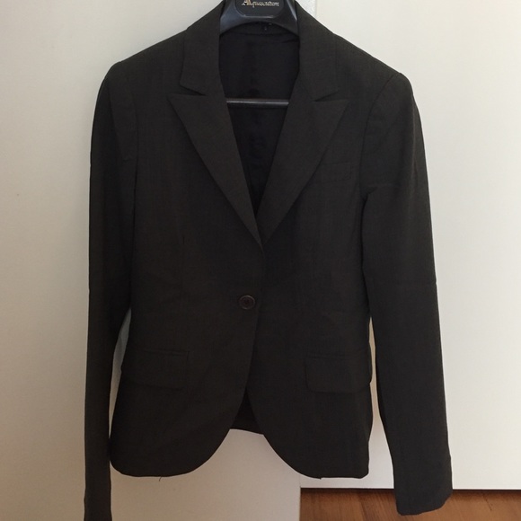 Theory Gabe stretch wool pants suit Charcoal sizeO
