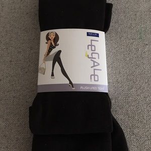 Plush lined black tights