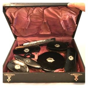 Antique Vanity Brush Set 9 Piece Very Rare!