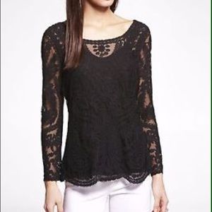 EXPRESS black embroidered top