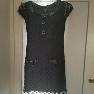 Black polka dot dress