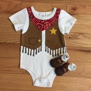 Cowboy Onesie With Matching Socks