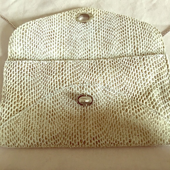 HP 🎉 Final sale Snakeskin leather clutch & chain - Picture 1 of 4