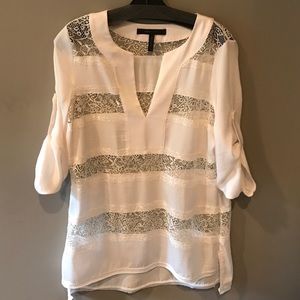 BCBGMaxAzria Silk Laced Top