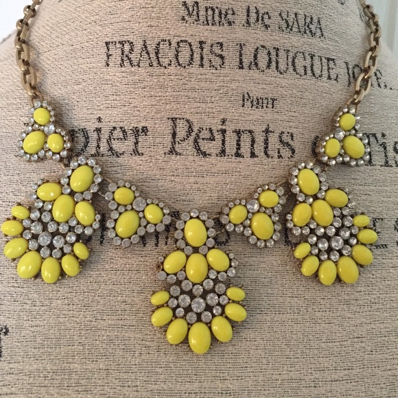 Jcrew neon yellow statement necklace