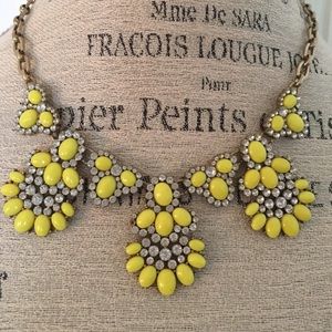 Jcrew neon yellow statement necklace