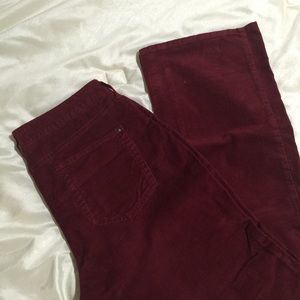 Wine/burgundy corduroy, boot cut pants