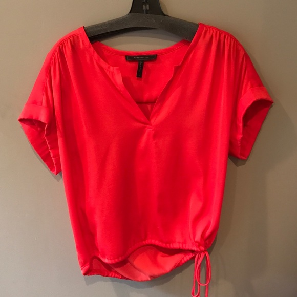 BCBG MaxAzria Coral Silk Blouse