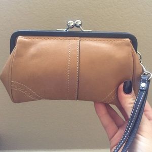 Tan Leather Coach Clutch