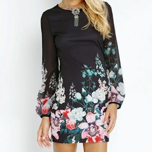Black Floral Dress NWOT