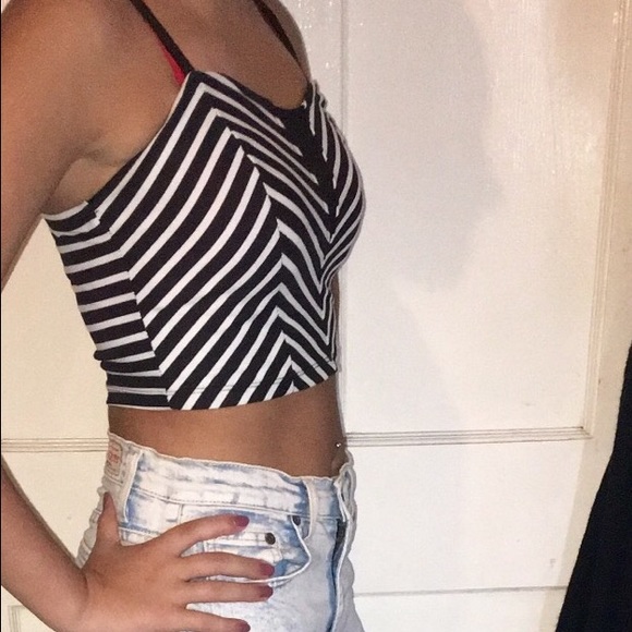 Forever 21 Striped Crop Top