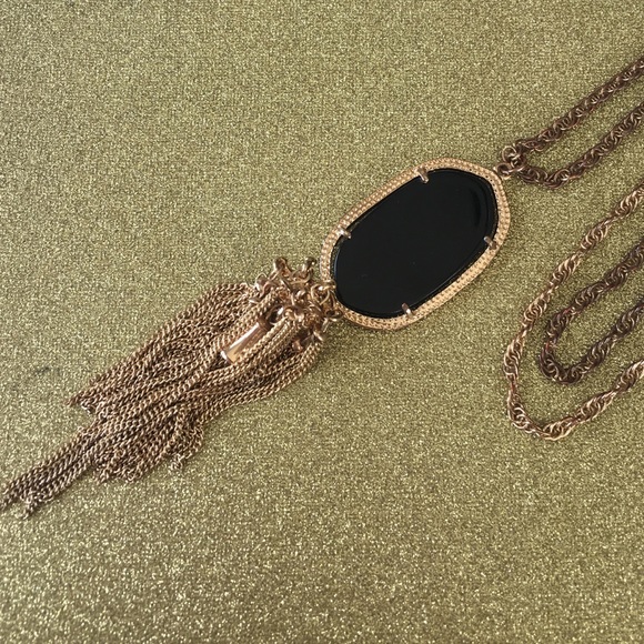 Black Kendra Scott Inspired Rayne Necklace