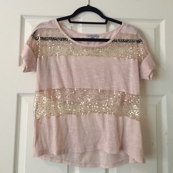 Striped pink and sequin top