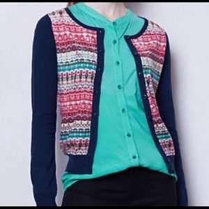 Anthropologie Pattern Punch Sparrow Cardigan