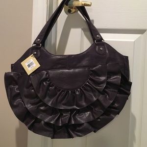 NEW Plum Ruffle Shoulder Bag