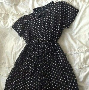 Black polkadot dress