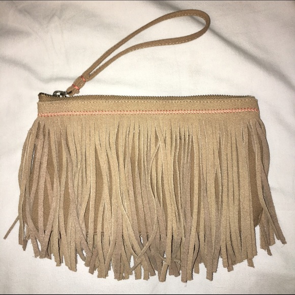 ANERICAN EAGLE Fringe Suede Wristlet