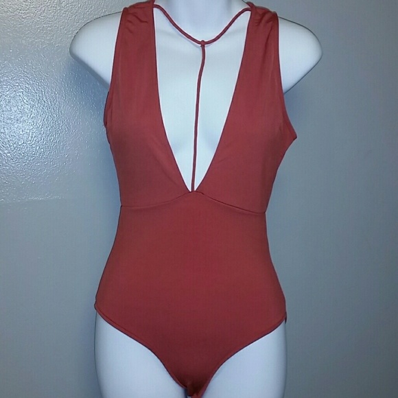 Rust Low Cut Bodysuit