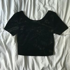 Black velvet crop top