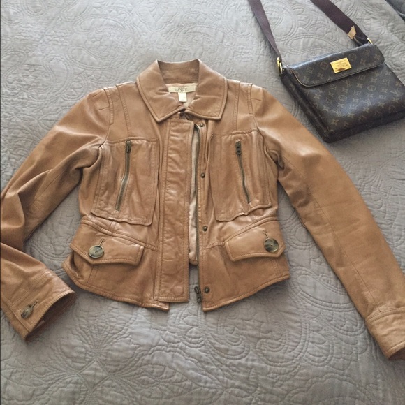 Leather crop jacket