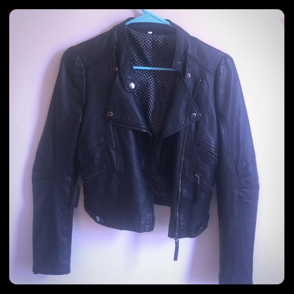 leather moto jacket black