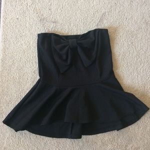 Strapless party peplum