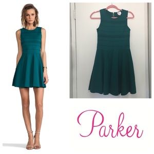 Parker $286 Alpine Green "Lacey" Fit & Flare Dress